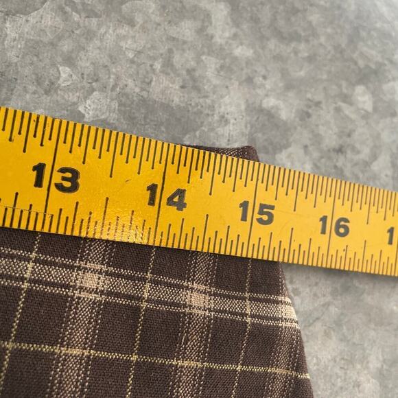 NWT Vintage Tracy Evans Plaid Schoolgirl 90s Y2K Mini Skirt 11 Large Brown Tan - Picture 9 of 12